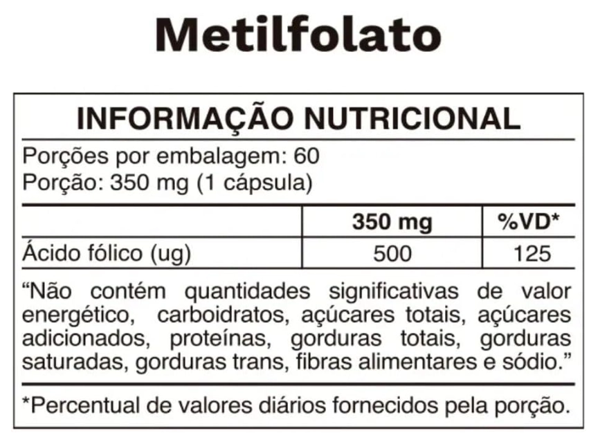 Metilfolato Vitamina B9, Fonte de Ácido fólico, 60 Cápsulas, Ocean Drop