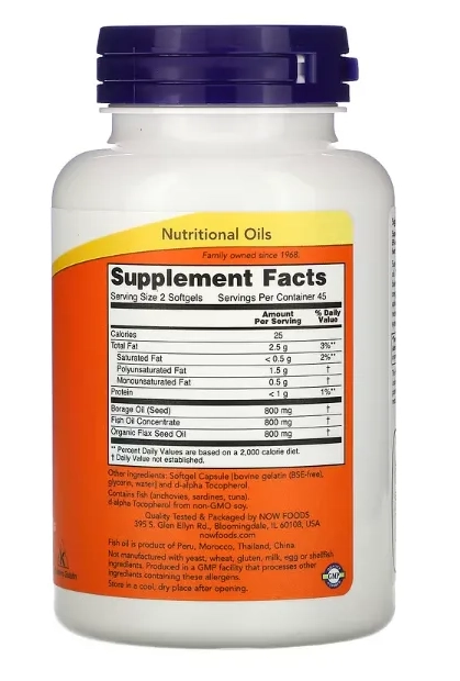 Super Ômega 3-6-9, 1.200mg, 90 Cápsulas Softgel, Now