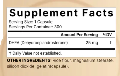 DHEA 25mg, 300 Cápsulas, Naturebell