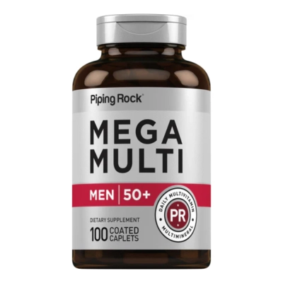 Mega Multi Para Homens 50+, 100 Cápsulas, PipingRock