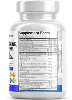 Alpha GPC, Colina 300mg, Com Fosfatidilserina, Bacopa, Ginkgo Biloba, Huperzine A, 60 Cápsulas, Clean Nutraceuticals
