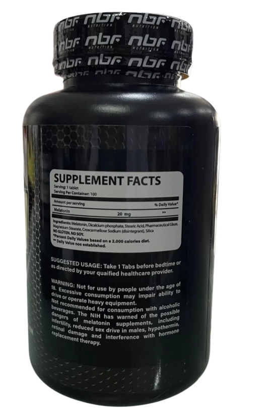 Melatonina 20mg, 100 Comprimidos Sublinguais, NBF Nutrition