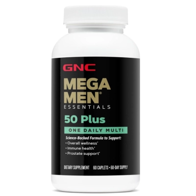 Mega Men 50 Plus, One Daily, Suporte à Próstata e Circulação, 60 Cápsulas, GNC