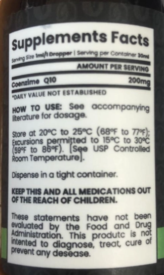 Coenzima CoQ10 200mg, 30ml, Natupharm