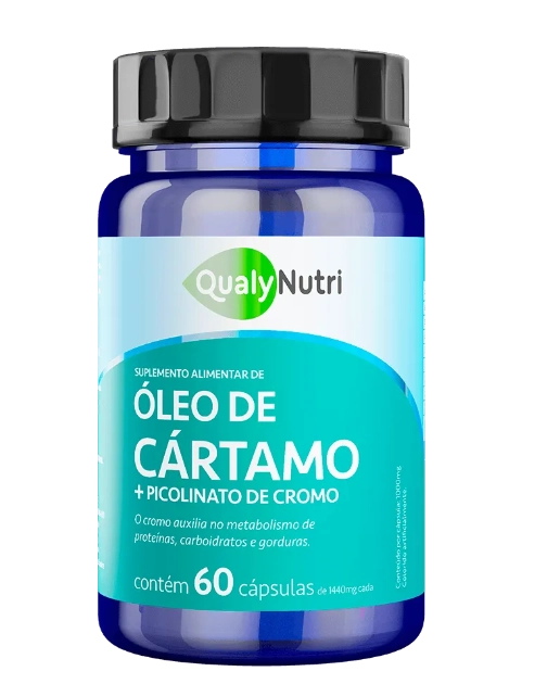 Óleo de Cártamo + Picolinato de Cromo, 1000mg, 60 Cápsulas, QualyNutri