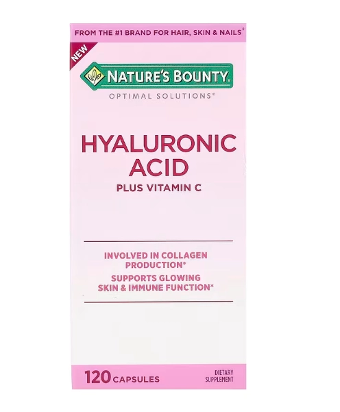 Ácido Hialurônico com Vitamina C, 120 Cápsulas, Nature's Bounty