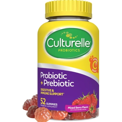 Probiótico e Prebiótico Diário, 52  Gomas Sabor Frutas Vermelhas, Culturelle