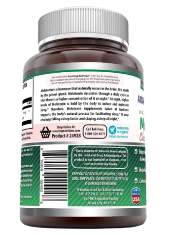 Melatonina 10mg, 250 Comprimidos Mastigáveis Sabor Morango, Amazing Formulas