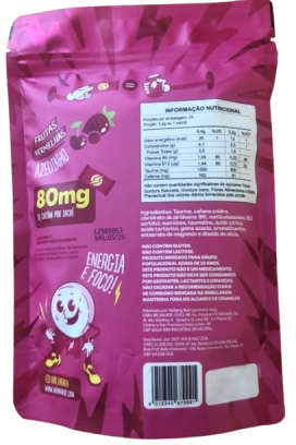 DOT Azedinho, Energético em Bala, Sabor Frutas Vermelhas, 25 Sachês