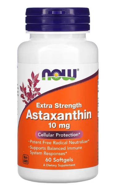Astaxanthin, 10mg, 60 Cápsulas, Now