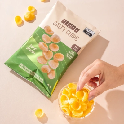Salty Chips, 11g de Proteína, Zero Lactose, Zero Glúten, Kit com 3 Unidades, Sabores, Bendu