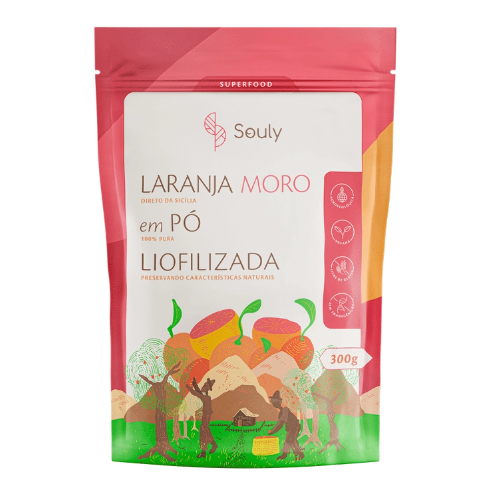 Laranja Moro Em Pó Liofilizada 300g Souly
