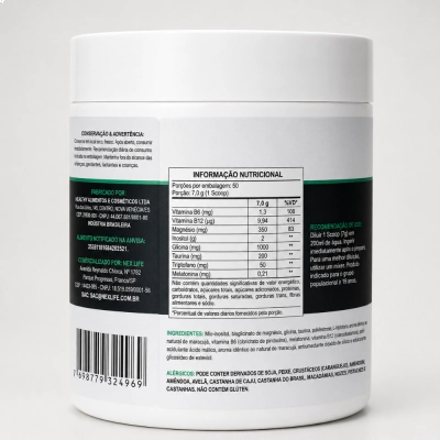 Magnésio + Inositol em Pó, 7g por Porção, 350g, Sabores, Nexlife
