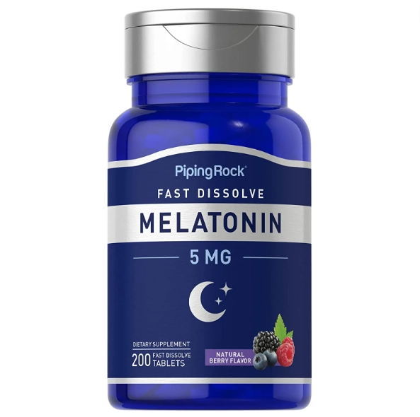 Melatonina 5mg, 200 Comprimidos Sublingual, Frutas Vermelhas, PipingRock