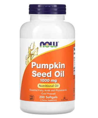 Pumpkin Seed Oil, Óleo da Semente de Abóbora 1000mg, 200 Cápsulas, Now