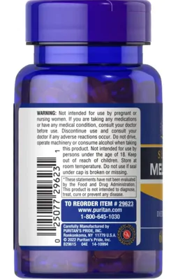 Melatonina, 5mg, 60 cápsulas, Puritan's Pride