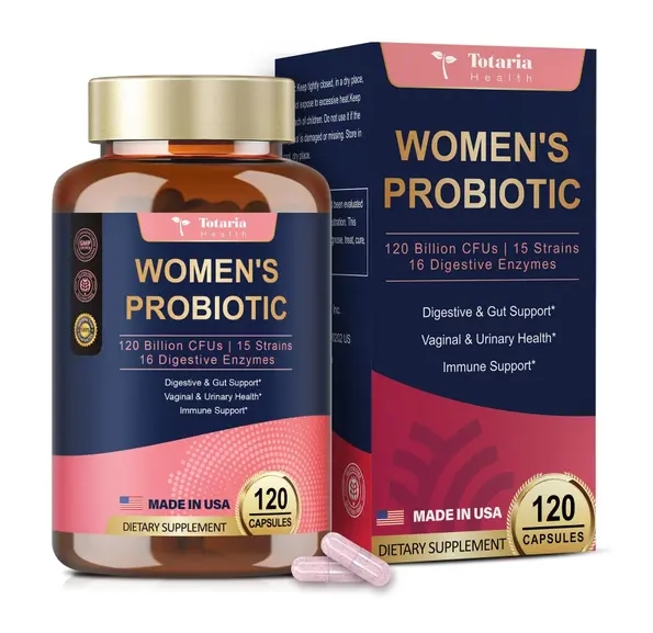 Probiotics Womens, Probióticos para Mulheres 120 bilhões CFUs, 120 Capsulas, Totaria Health