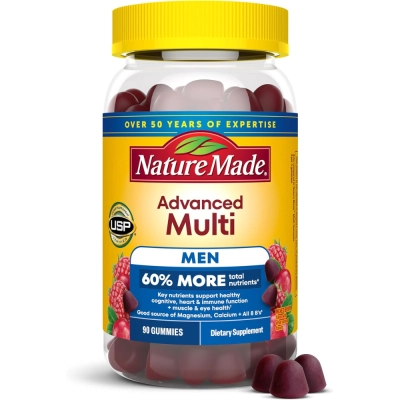 Multivitamínico Avançado Masculino, 90 Gomas Sabor Frutas Vermelhas, Nature Made