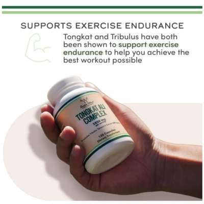 Tongkat Ali com Tribulus Terrestris 1020mg por Dose, 120 Cápsulas, Double Wood