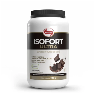  Whey Isofort Ultra, com aminoácidos e Creatina Creapure, 900g Sabor Cacau, Vitafor