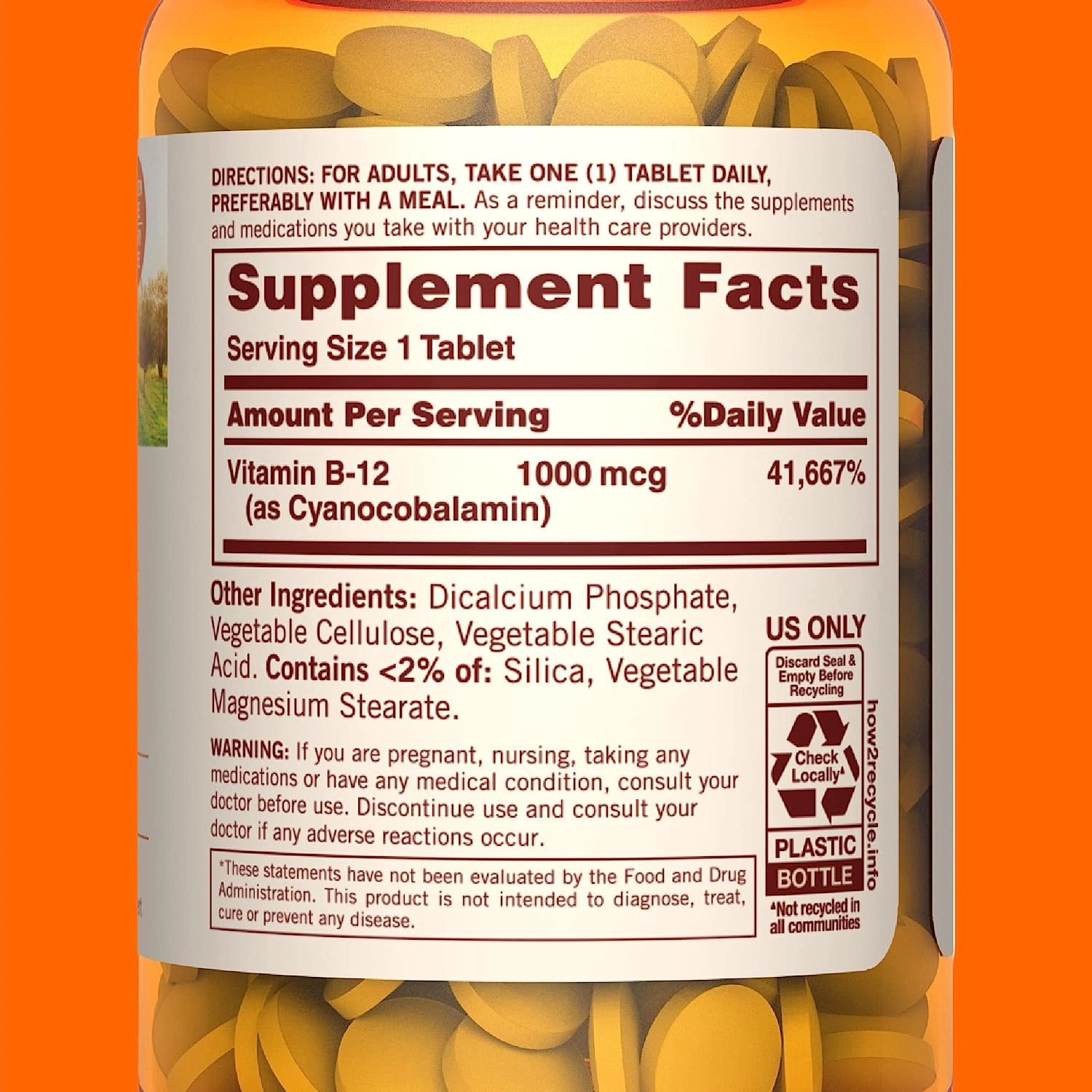 Vitamina B12, 1000mcg, 60 Comprimidos, Sundown