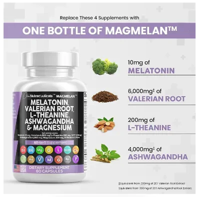 Melatonina 10mg com Valerian Root, L-theanine, Ashwagandha e Magnésio, 60 Cápsulas, Clean Nutraceuticals