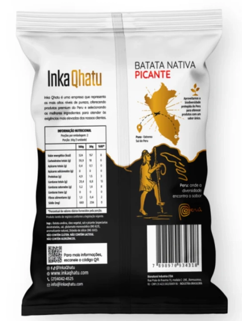 Chips de Batata Nativa Picante, 50g, Inka Qhatu
