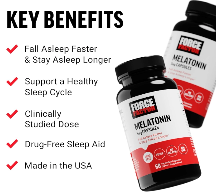Melatonina 5mg, 60 cápsulas, Force Factor