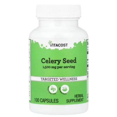 Celery Seed 500mg, Semente de Aipo, 100 Cápsulas, Vitacost