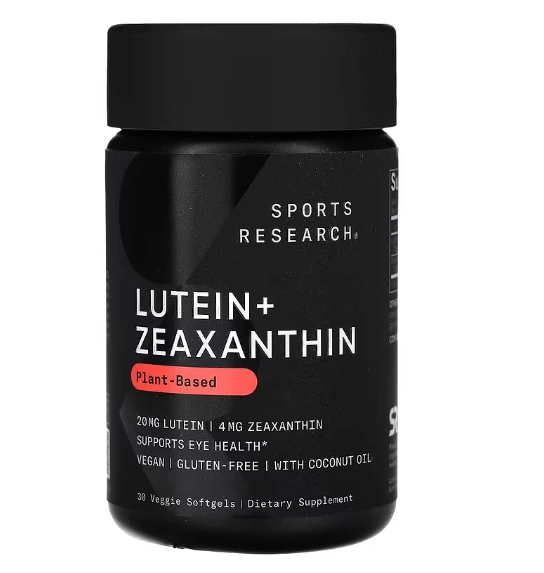Luteína + Zeaxantina, À Base de Plantas, 30 Cápsulas, Sports Research