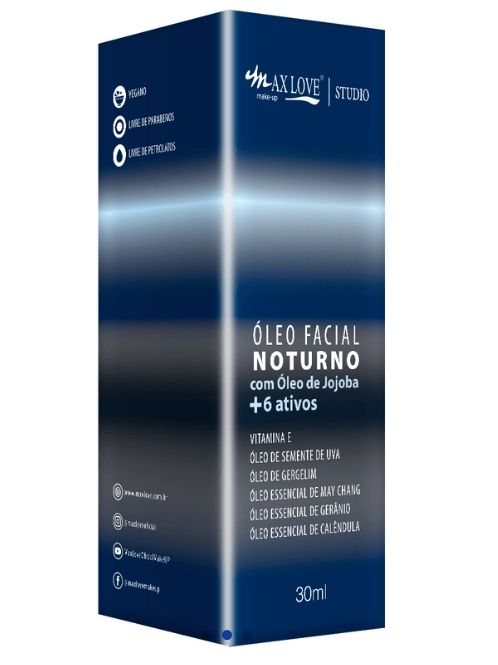 Óleo Facial Noturno, 30ml, Max Love