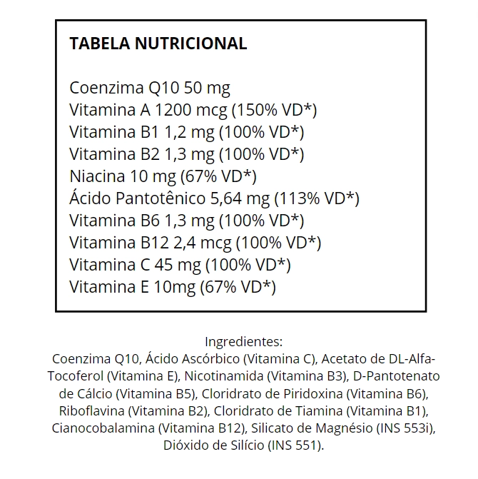 Coenzima Q10 50mg + Vitaminas, 60 Cápsulas, Flora Nativa