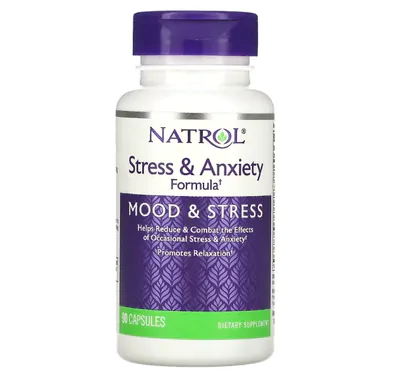 Stress & Anxiety, Fórmula para Estresse e Ansiedade, 90 Cápsulas, Natrol