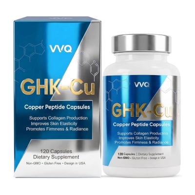 GHK-Cu Peptídeos de Cobre 120mcg, Suporte à Produção de Colágeno e Saúde da Pele, 120 Cápsulas, VVQ