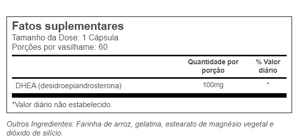 Dhea 100mg, 60 Cápsulas, Vitacost