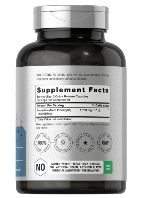 Bromelain, Bromelaína 1700mg, 120 Cápsulas, Horbaach