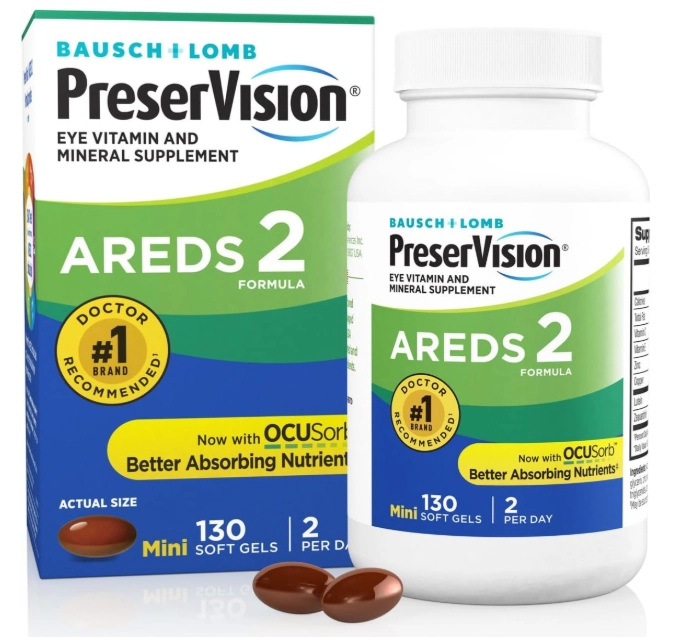  PreserVision, Vitaminas e Minerais para os Olhos Areds 2, 130 Cápsulas, Bausch & Lomb