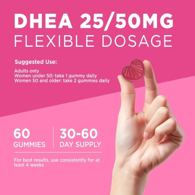 DHEA Para Mulheres ,Com Magnésio, Inositol, CoQ10 e Ômegas, 60 Gomas, Natisland
