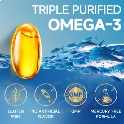 Omega 3 Fish Oil, 2000Mg, 120 Softgels, Zebora 