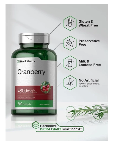 Cranberry concentrado, 4800mg, 300 cápsulas, Horbaach