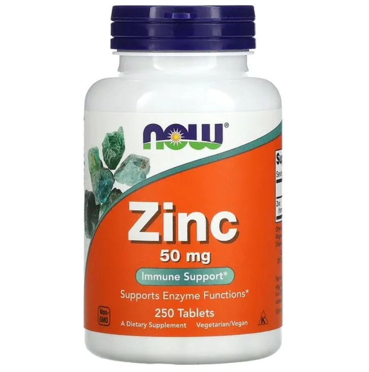 Zinco, 50 mg, 250 Comprimidos, Now