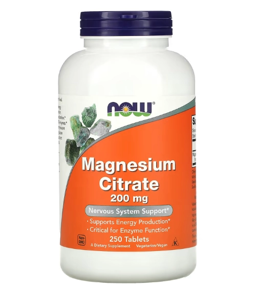 Citrato de Magnésio, 200mg, 250 Comprimidos, Now