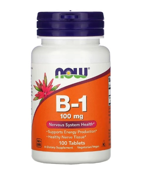 Vitamina B1, 100mg, 100 Comprimidos, now