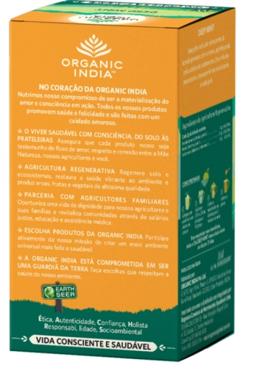Chá Deep Mint, 25 Sachês, Organic India