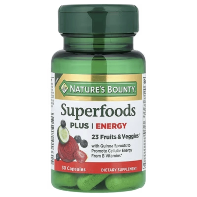 Superfoods Plus + Energy, 30 Cápsulas - Nature's Bounty