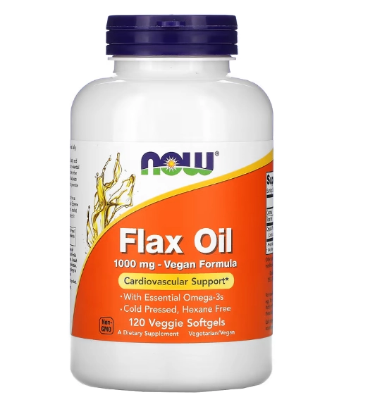 Flax Oil, Óleo de Linhaça, 1000mg, 120 Cápsulas, Now