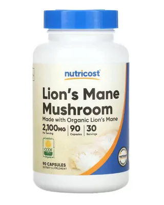 Lion's Mane, Juba de Leão, 2100mg, 90 Cápsulas, Nutricost
