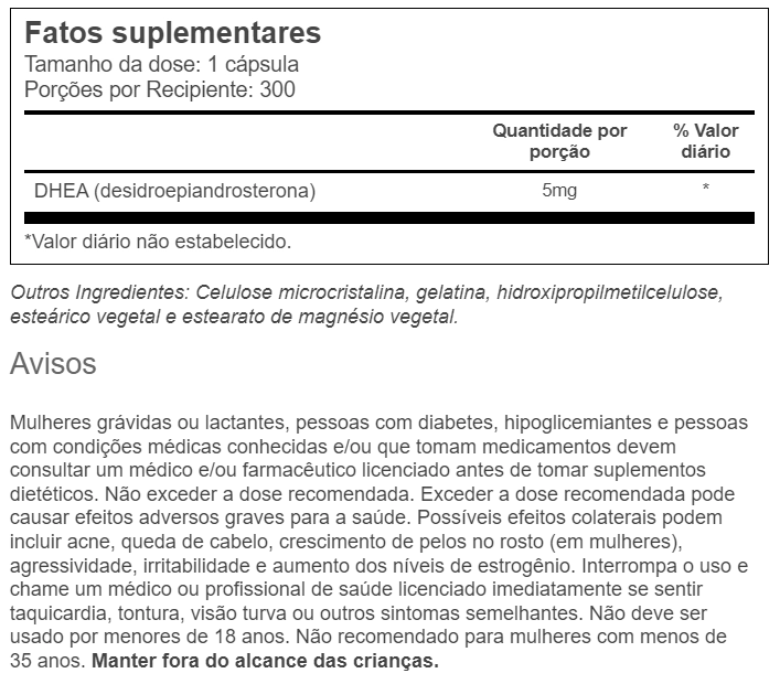 Dhea 5mg 300 Cápsulas, Vitacost
