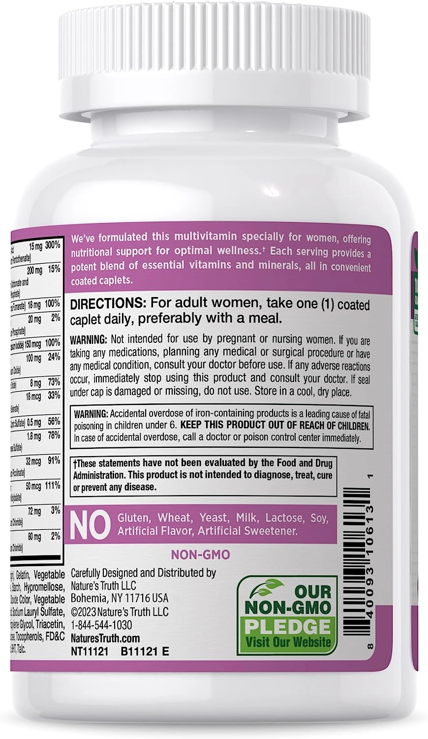 Multivitamínico Completo para Mulheres, 100 Comprimidos, Nature's Truth