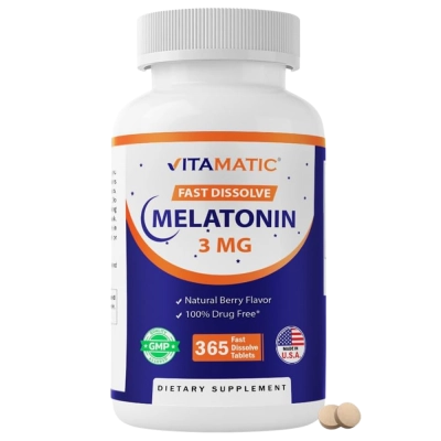 Melatonina, 3mg, Fast Dissolve, 365 Comprimidos, Vitamatic